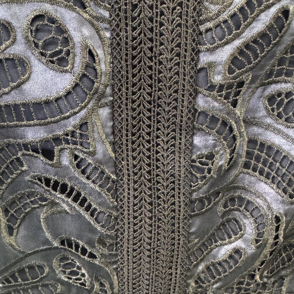 Antonio Melani Liva Black & Blue Lace Embroidered Fit & Flare Dress - Size 12 - Picture 14 of 16